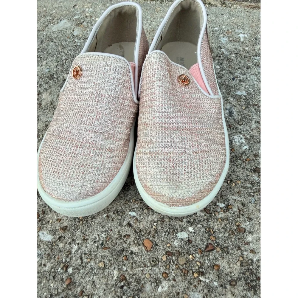 Michael Kors Kids Jem Rachel Rose Gold Glitter Slip On‎ Sneakers Size 9 Toddler